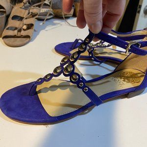Vince Camuto - blue suede sandals
